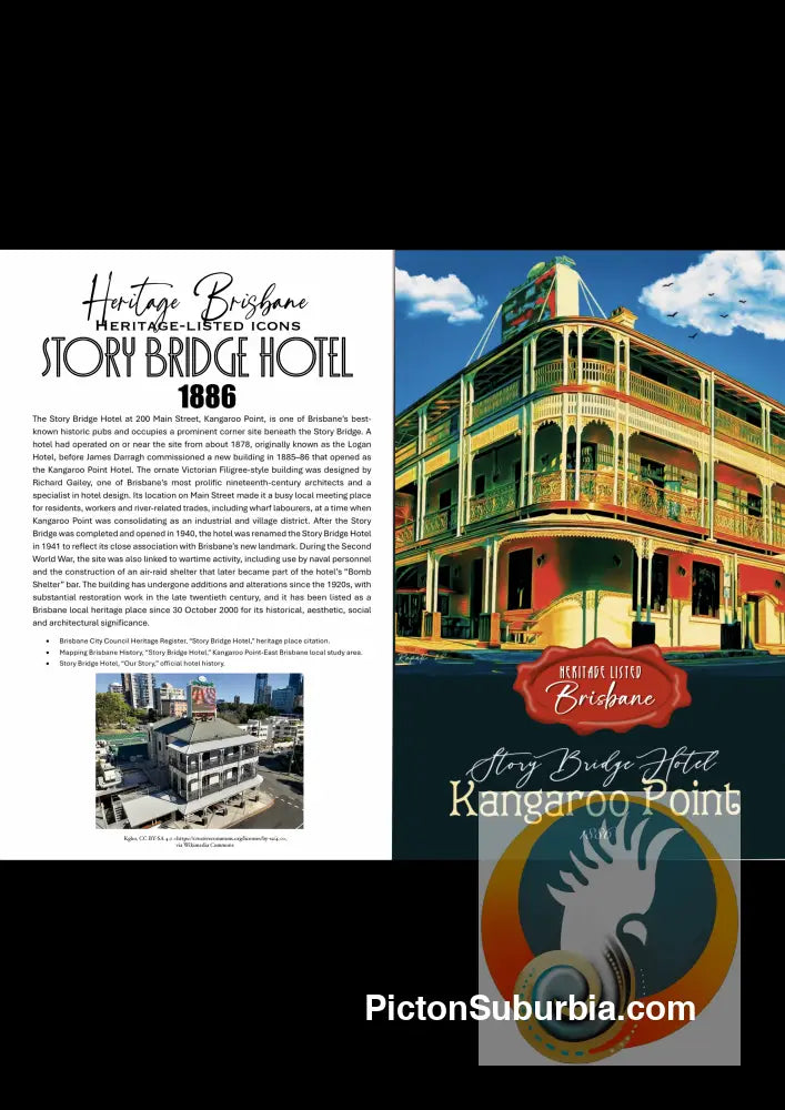 Story Bridge Hotel: Kangaroo Point: - Greeting Card Pack / Set of 5 - greeting Card
