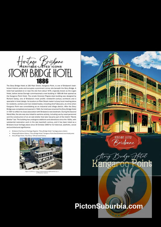 Story Bridge Hotel: Kangaroo Point: - Greeting Card Pack / Set of 5 - greeting Card