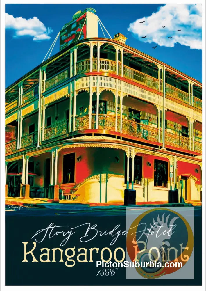 Story Bridge Hotel Postcard / Set of 5/ A6 or A5 / A6 Standard - Postcard