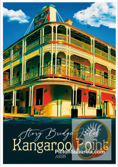 Story Bridge Hotel Postcard / Set of 5/ A6 or A5 / A6 Standard - Postcard