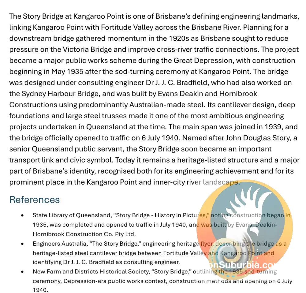 Story Bridge: Kangaroo Point - Greeting Card Pack / Set of 5 - Physical good
