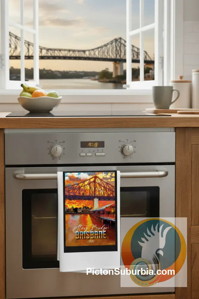 Story Bridge: Kangaroo Point -Tea Towel - Tea Towel