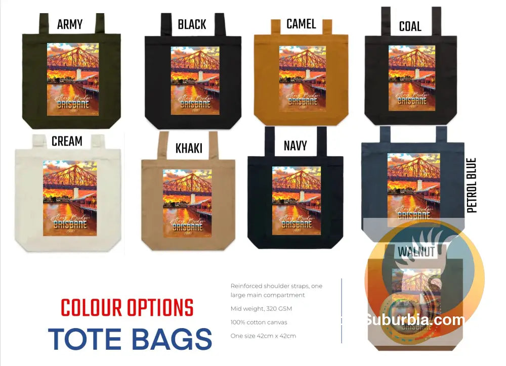 Story Bridge: Kangaroo Point - Tote - Cream - ToteBag