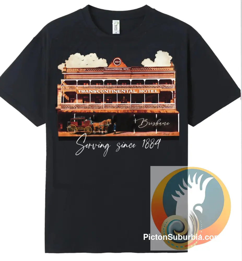 Transcontinental Hotel: 1889: Brisbane CBD - Tee - Black / M - T-shirt