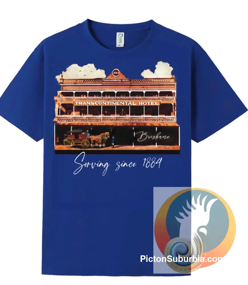 Transcontinental Hotel: 1889: Brisbane CBD - Tee - Royal / M - T-shirt