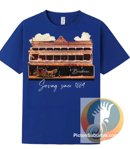 Transcontinental Hotel: 1889: Brisbane CBD - Tee - Royal / M - T-shirt