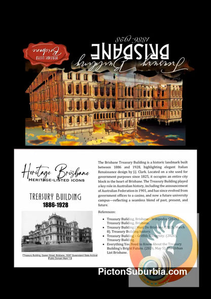 Treasury Building: Brisbane CBD: - Greeting card Pack / Set of 5 - greeting Card