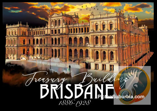 Treasury Building: Brisbane CBD -Tote - Black - ToteBag