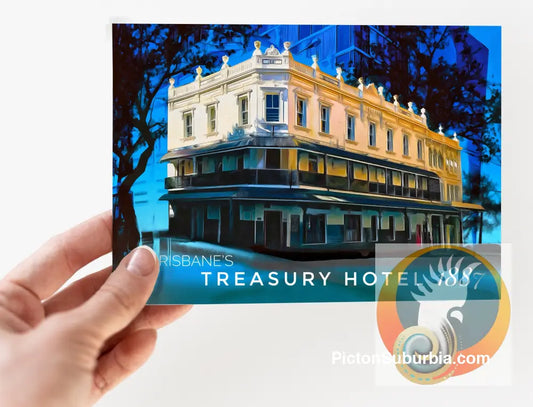 Brisbane CBD: Treasury Hotel - Postcard Pack / Set of 5 / A6 or A5 ‘ - Physical good