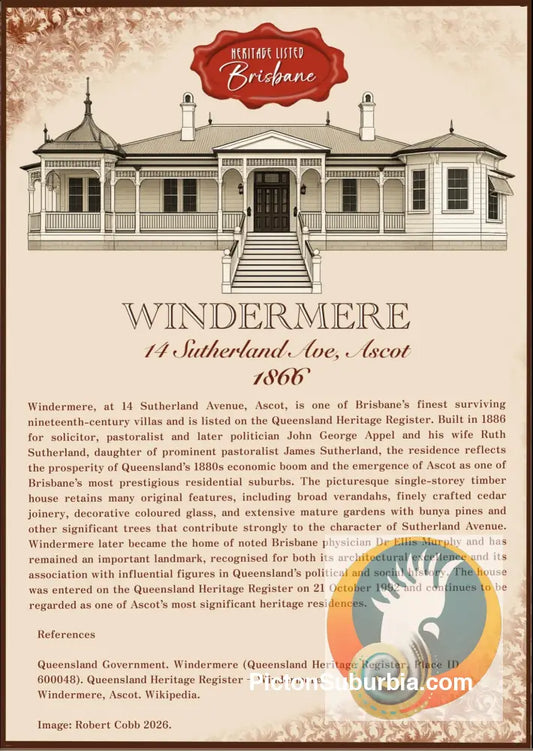 Windermere: Ascot Heritage Listed - Art Print - A3 - Art Print