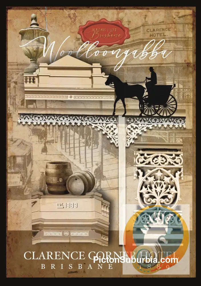 Woolloongabba: Clarence Corner Hotel 1889 Art print - A3 - Art Print