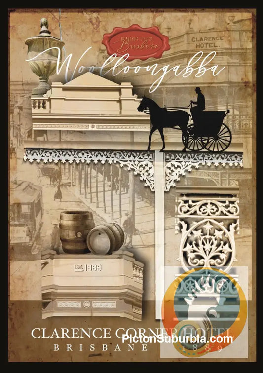 Woolloongabba: Clarence Corner Hotel 1889 Art print - A3 - Art Print