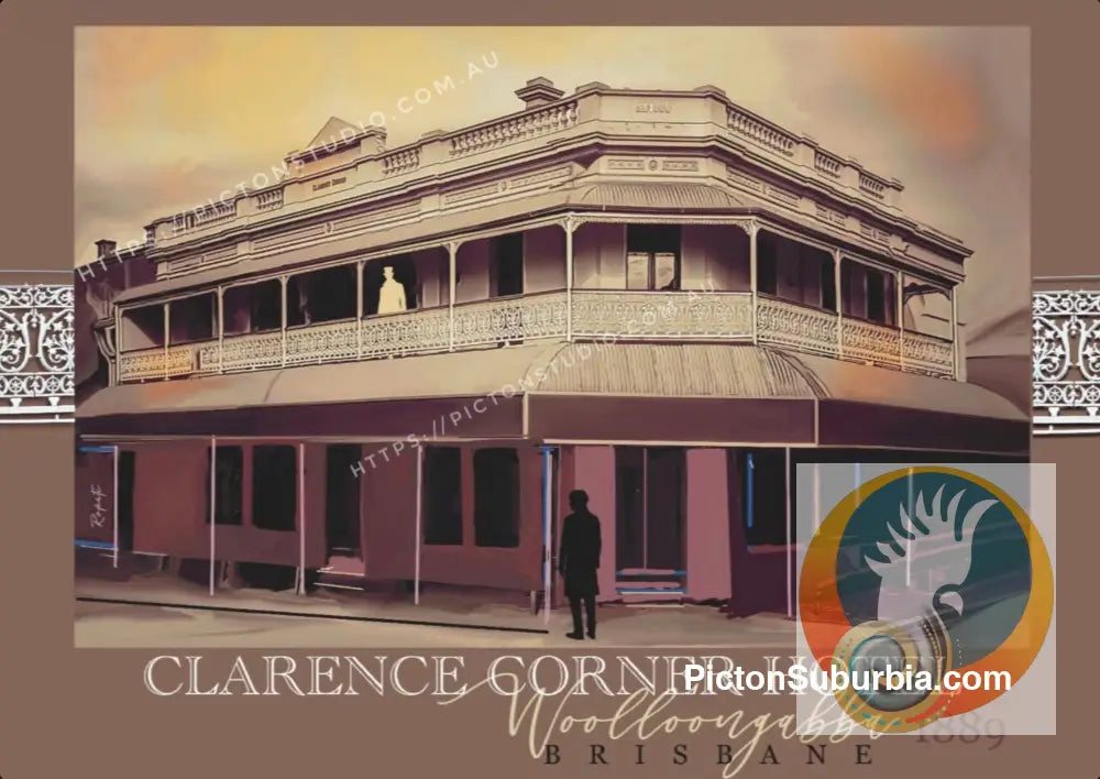 Woolloongabba: Clarence Corner Hotel 1889 Postcard. - A5 Large - Physical good