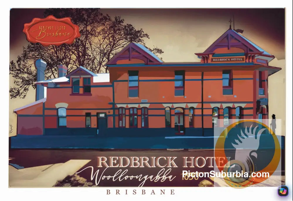 Woolloongabba: Redbrick Hotel 1889 - Art print - A3 - Art Print