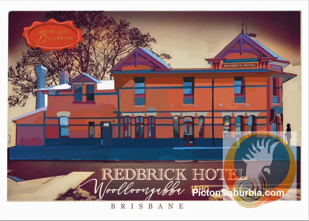 Woolloongabba: Redbrick Hotel 1889 - Art print - Art Print