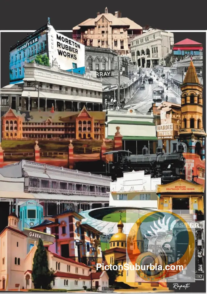 Woolloongabba: Suburban Tea Towel